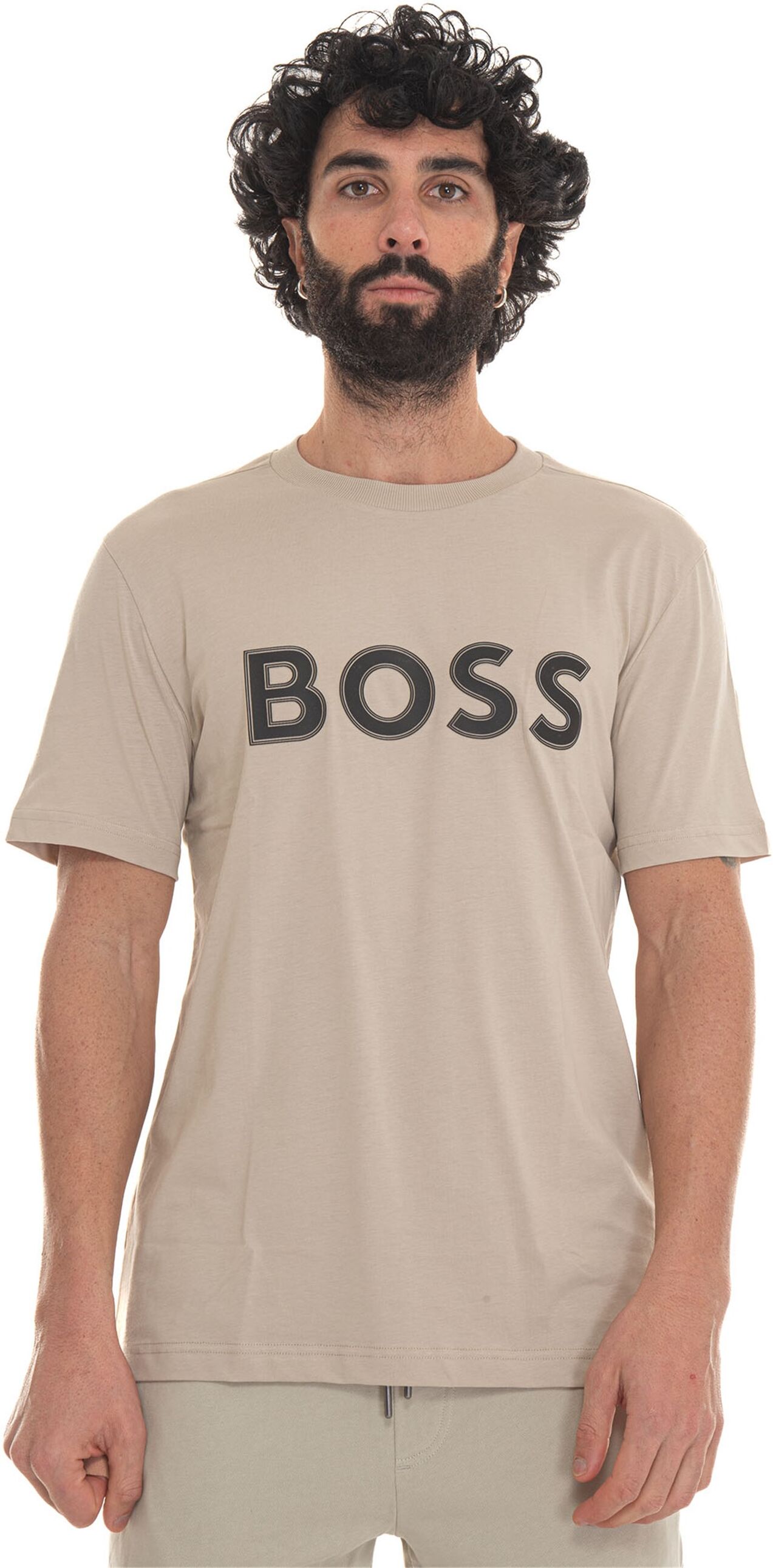 Boss T-shirt girocollo mezza manica Beige Uomo XXL