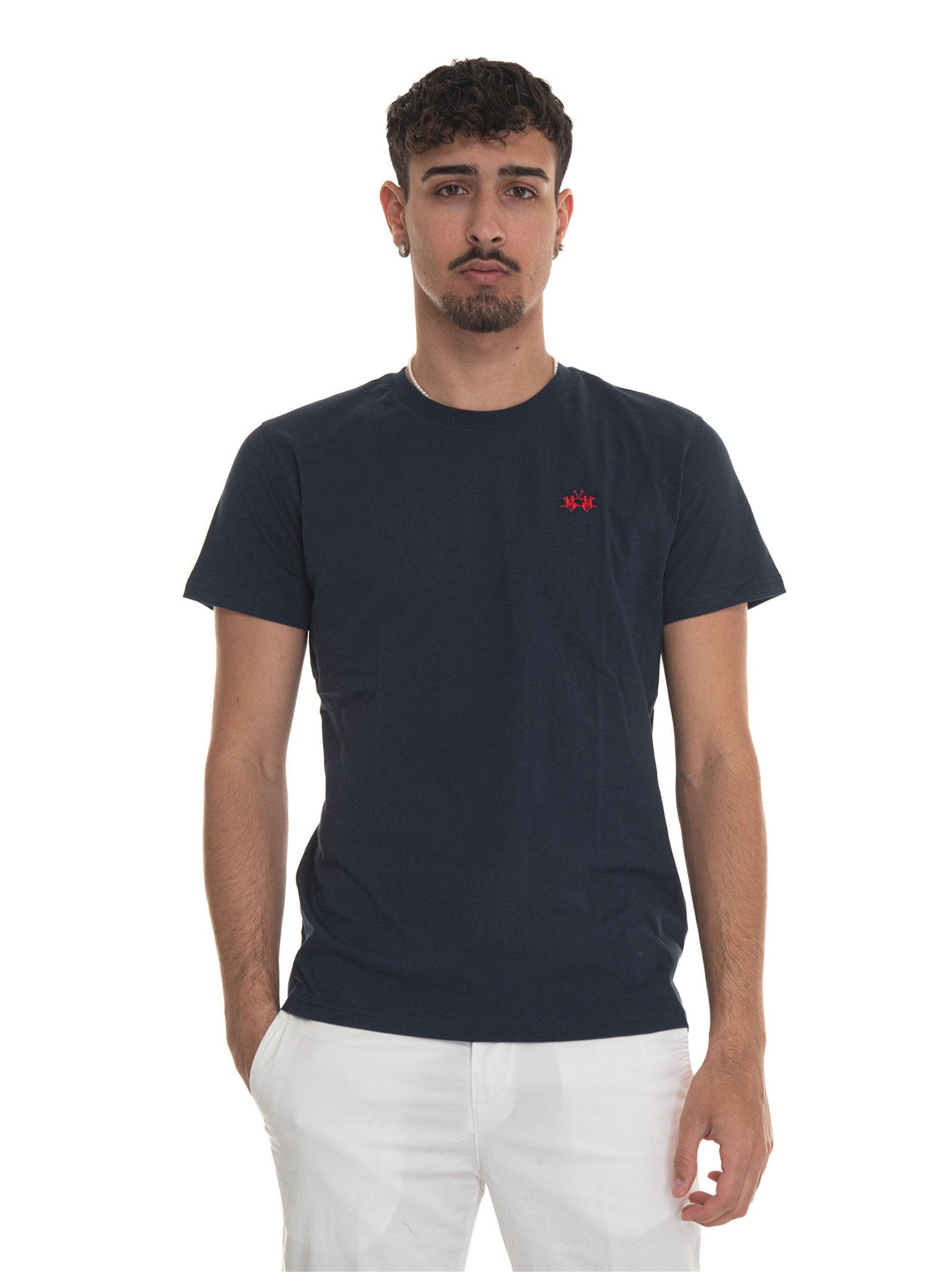 La Martina T-shirt girocollo mezza manica Serge Blu Uomo XL