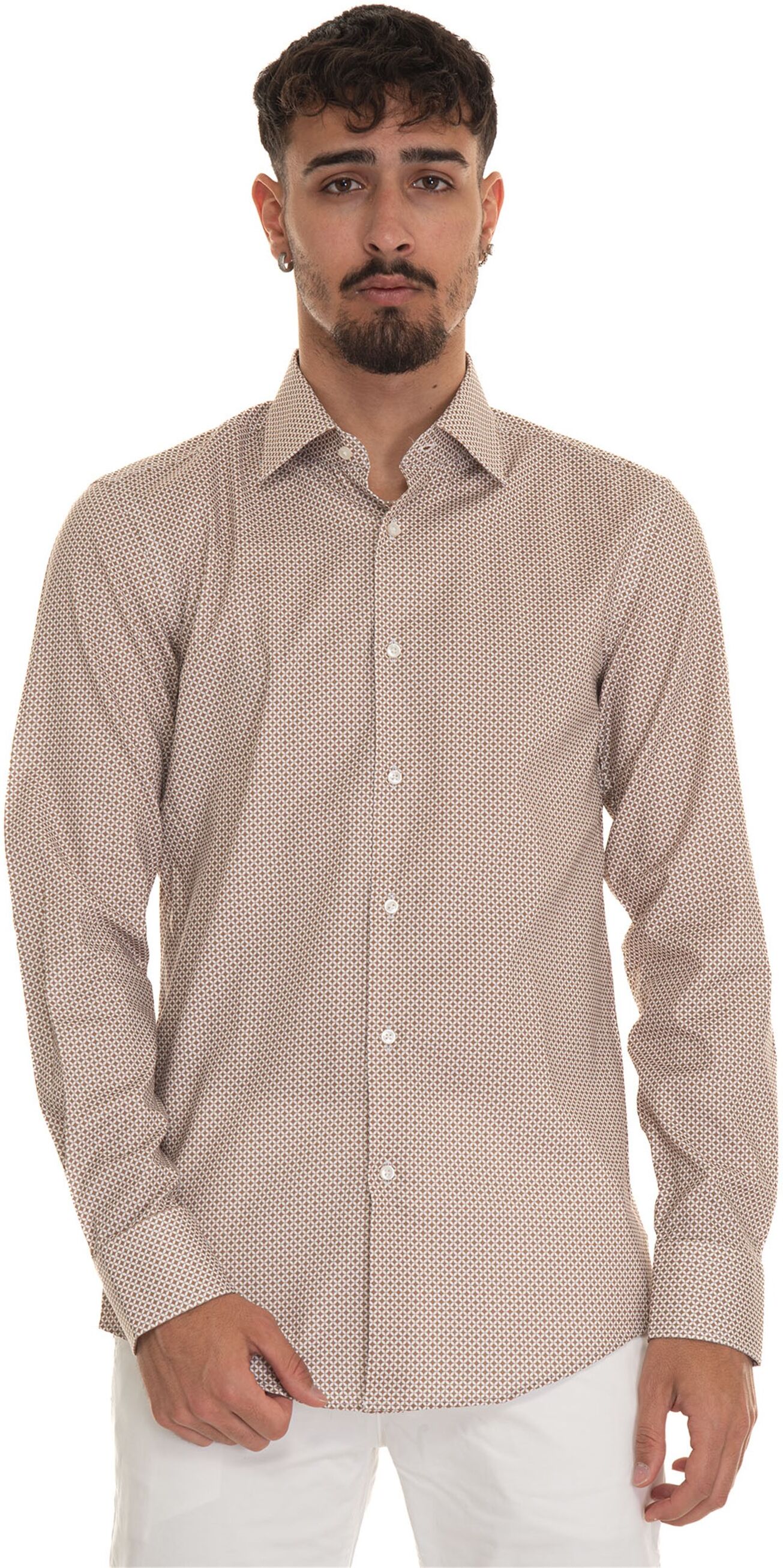 Boss Camicia casual H-HANK-KENT-C1 Beige Uomo 40