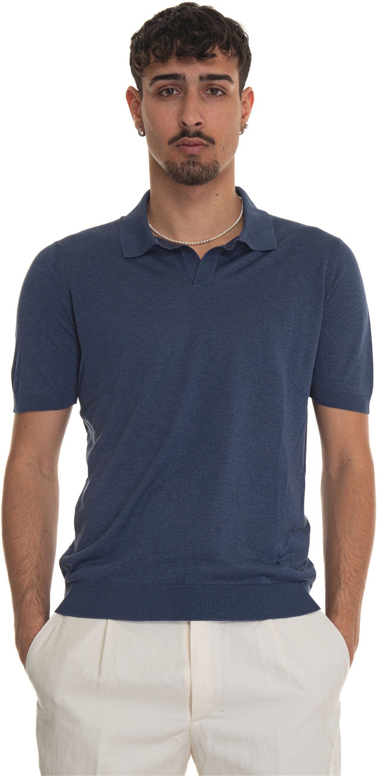 Gran Sasso Polo in maglina Denim Uomo 52