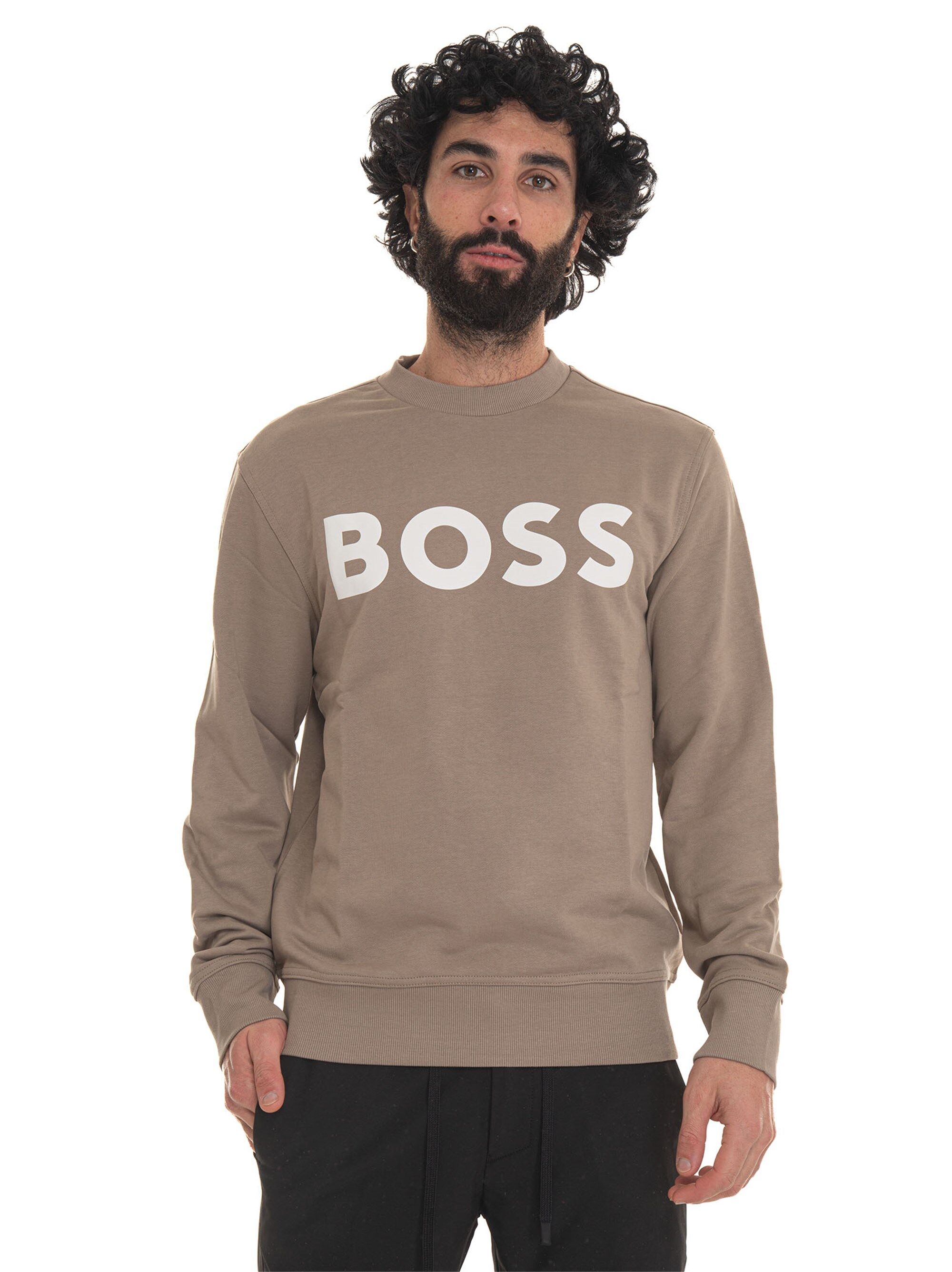 Boss Felpa girocollo Beige Uomo M