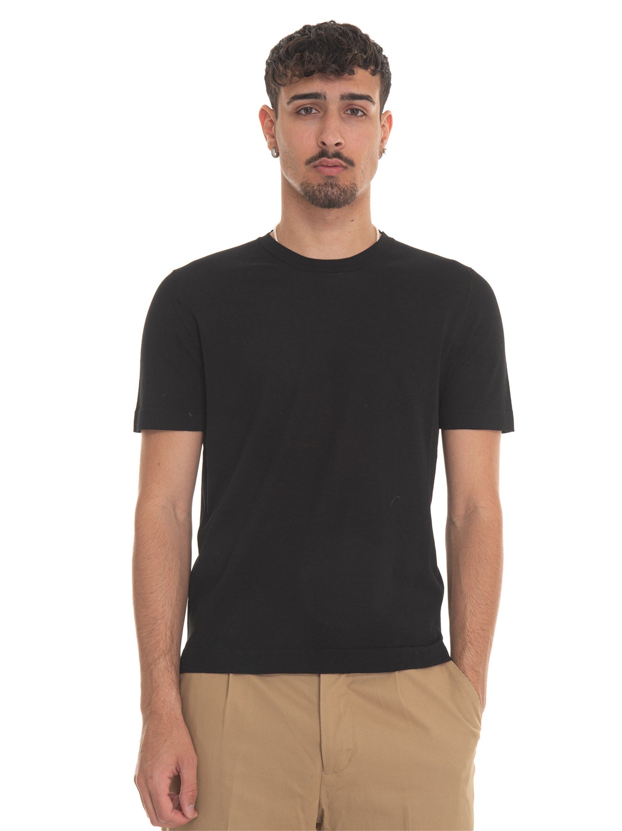 Hindustrie T-shirt in maglina T-SHIRT-CREPE Nero Uomo 52