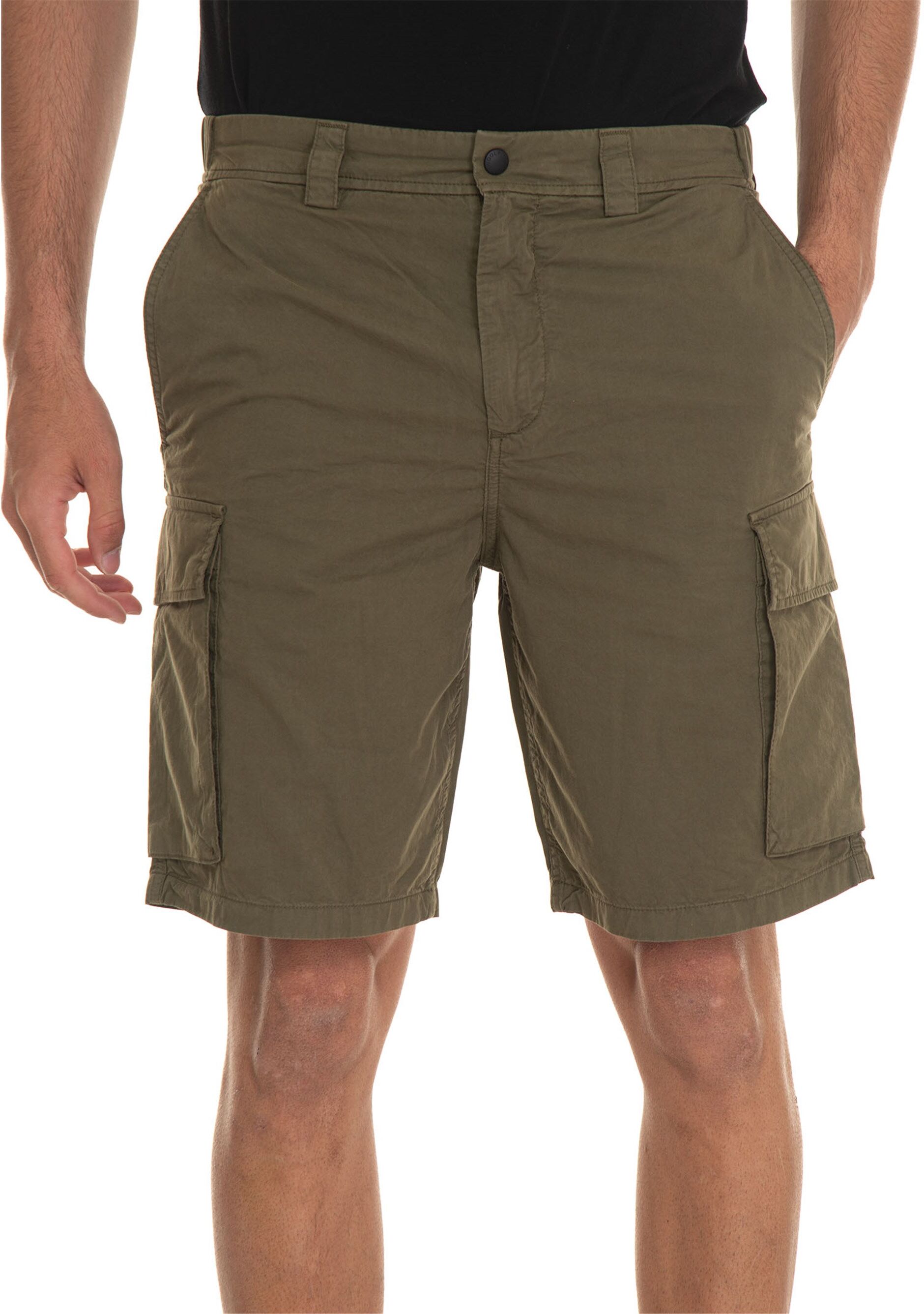 Woolrich Bermuda con tasconi GABARDINE CARGO SHORT Verde Uomo 32