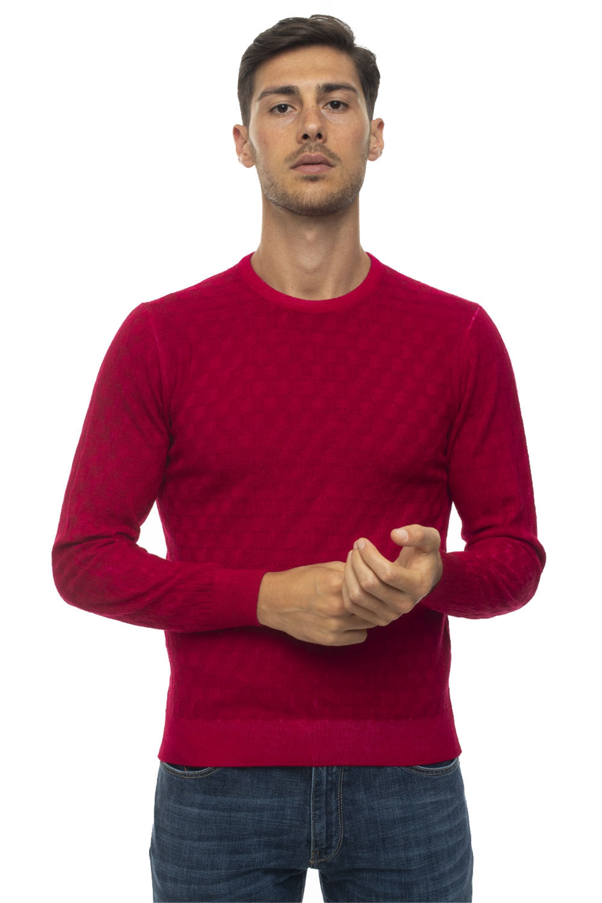 Andrea Fenzi Pullover girocollo Bordeau Uomo 50