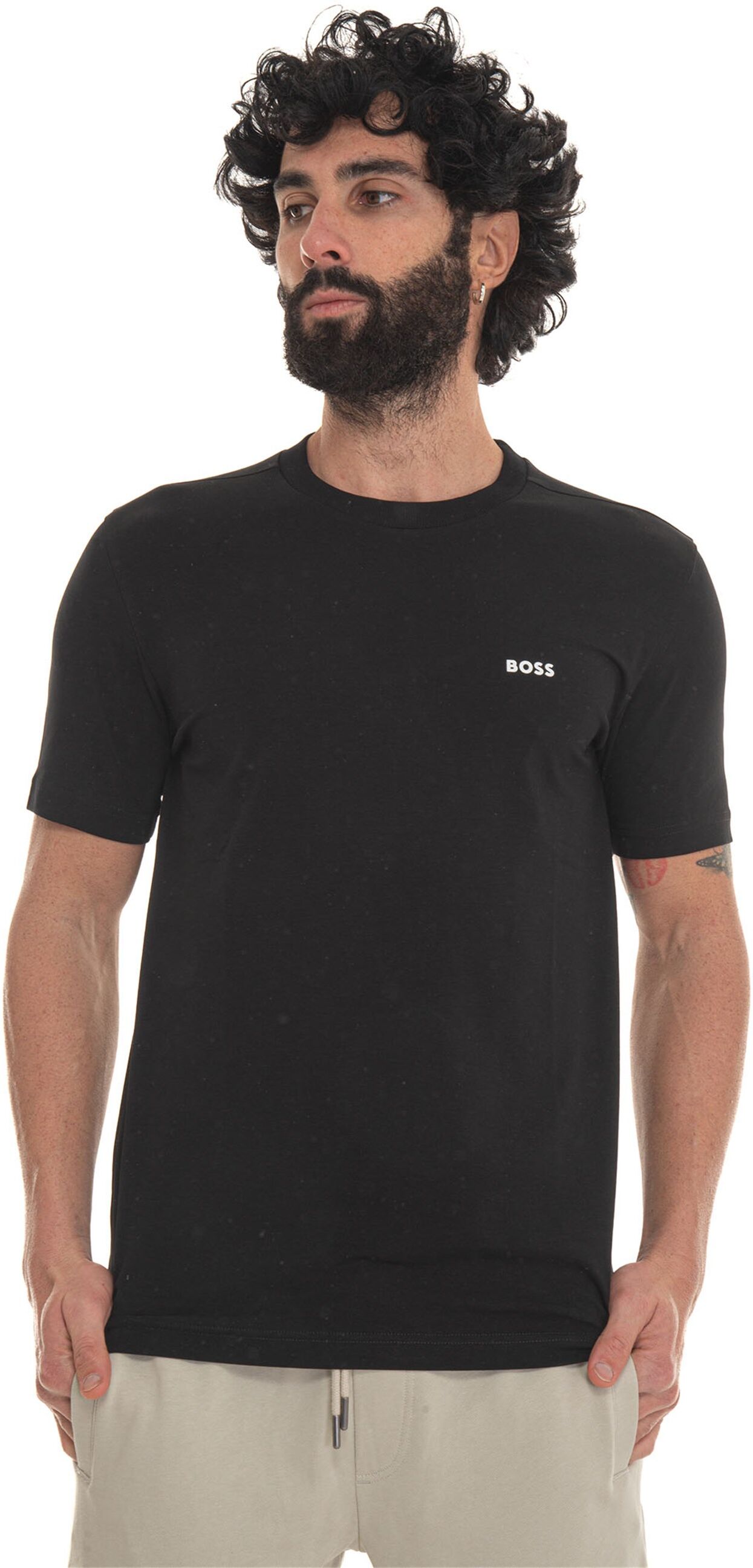 Boss T-shirt girocollo Nero Uomo XXL