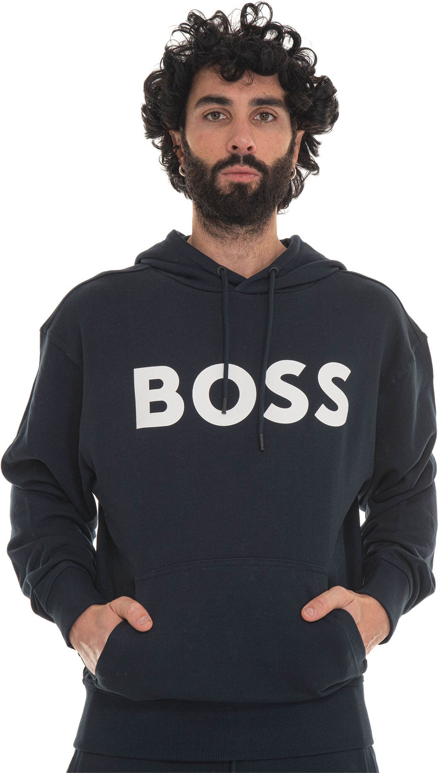 Boss Felpa con cappuccio Blu Uomo L