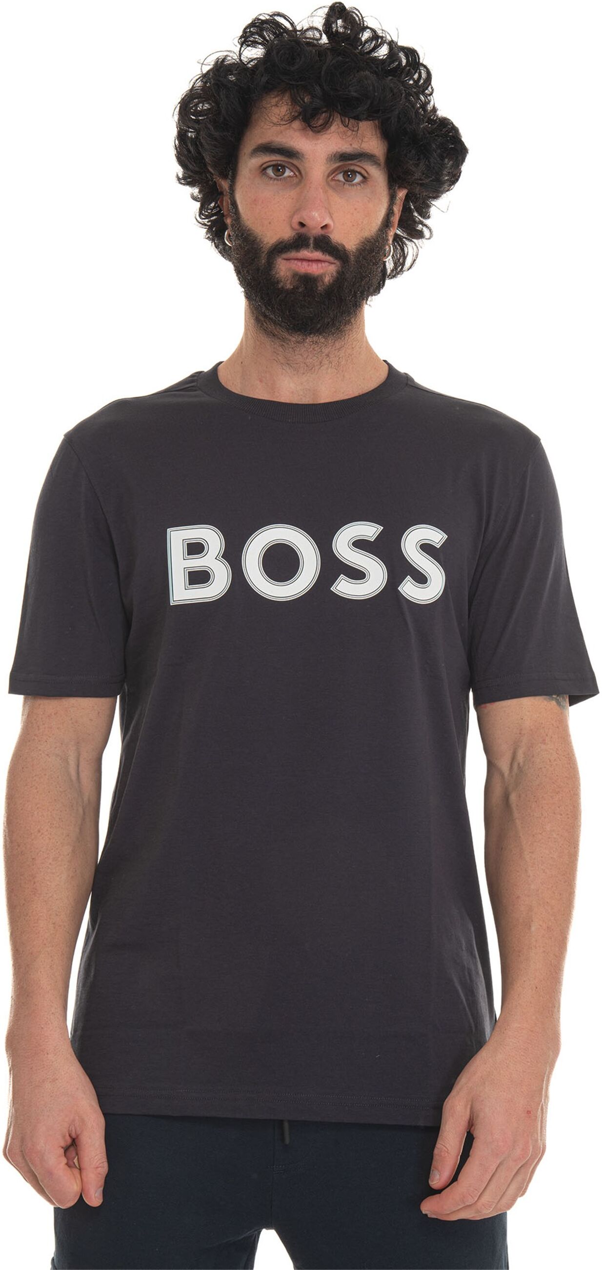 Boss T-shirt girocollo mezza manica Blu Uomo XXL