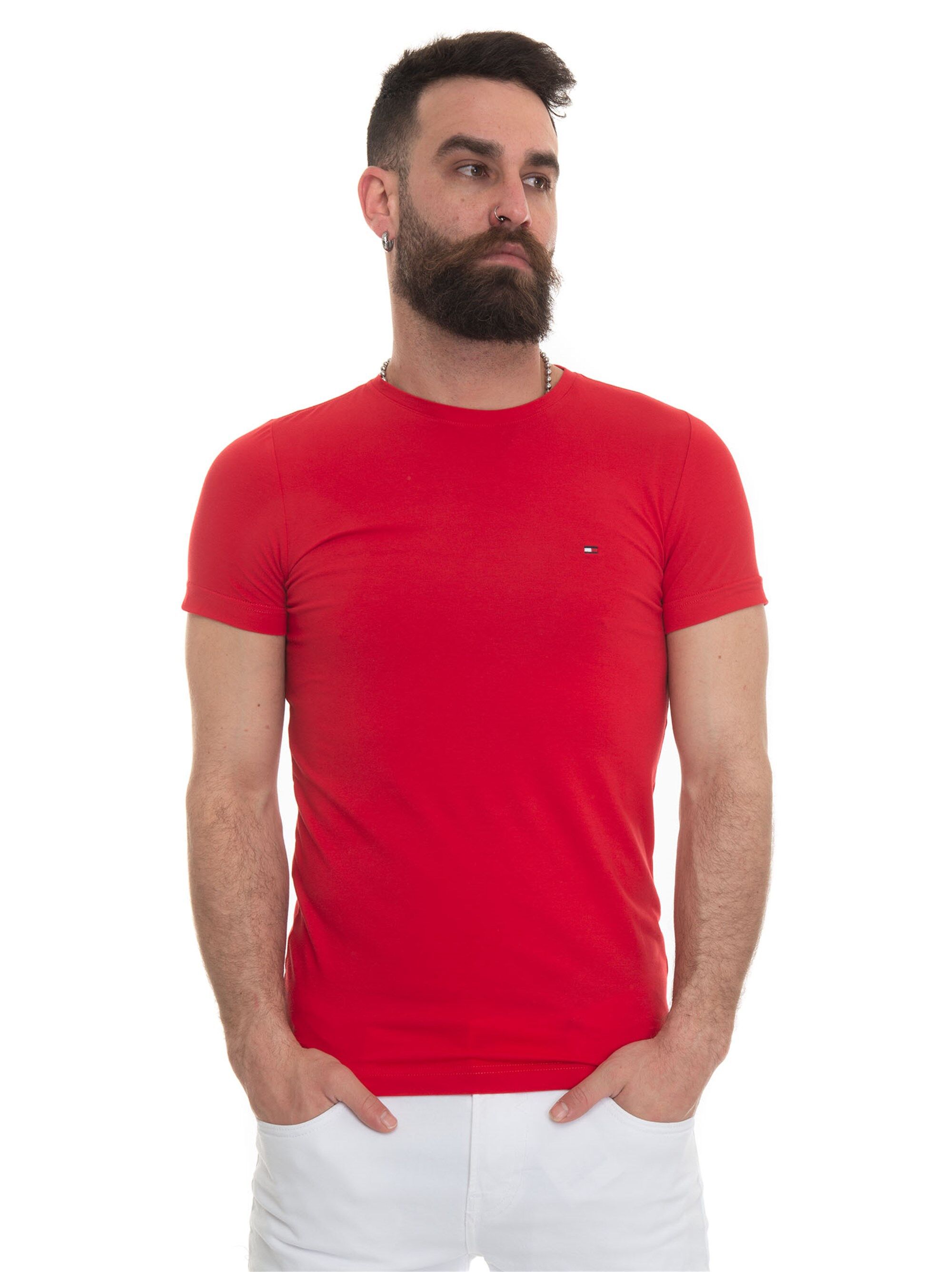 Tommy Hilfiger T-shirt girocollo Rosso Uomo XXL