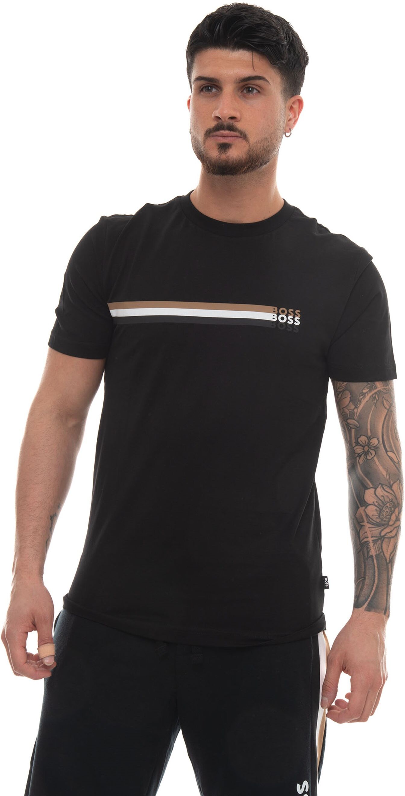 Boss T-shirt girocollo mezza manica TIBURT346 Nero Uomo XXL