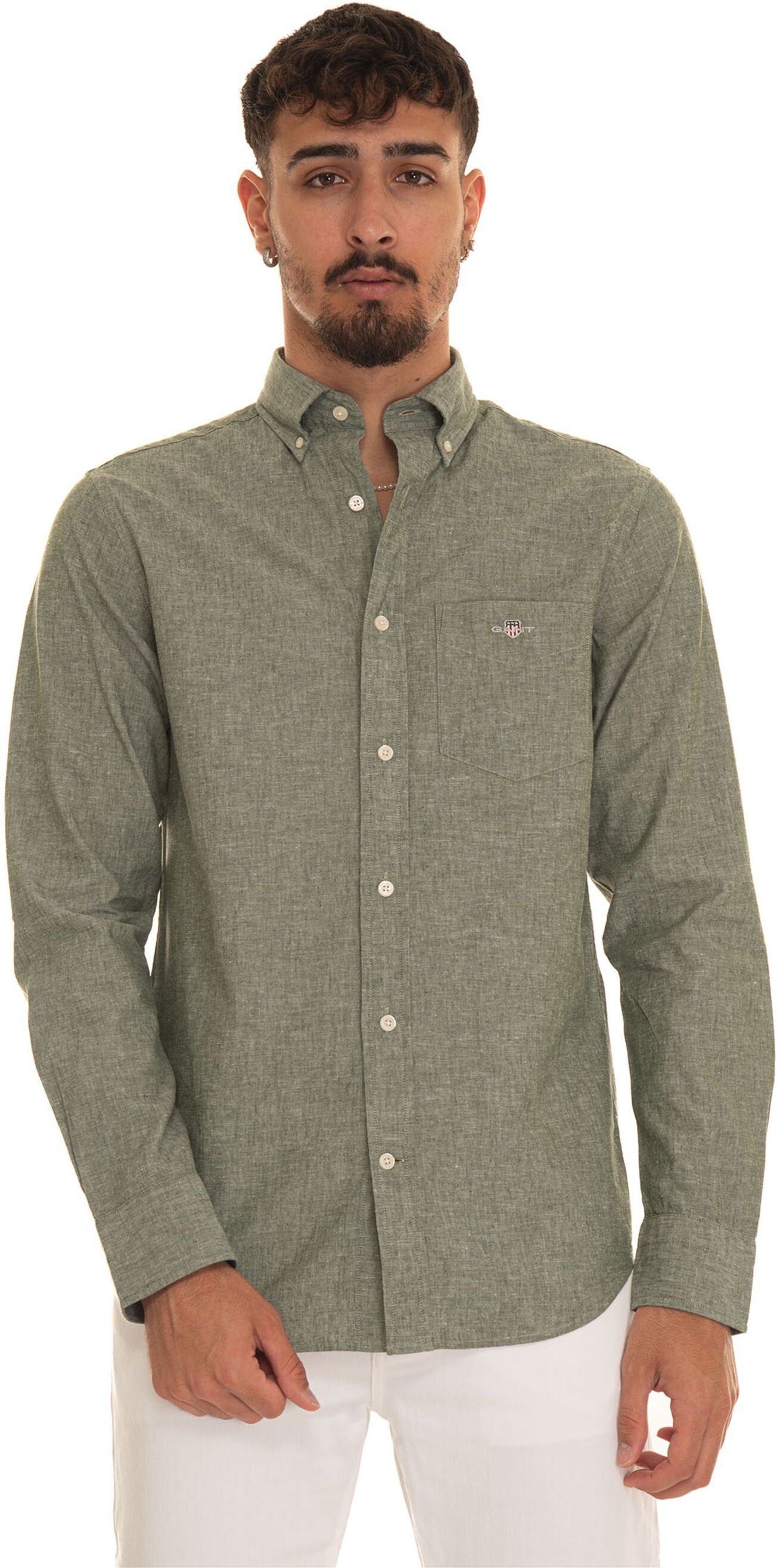 Gant Camicia casual Verde Uomo M