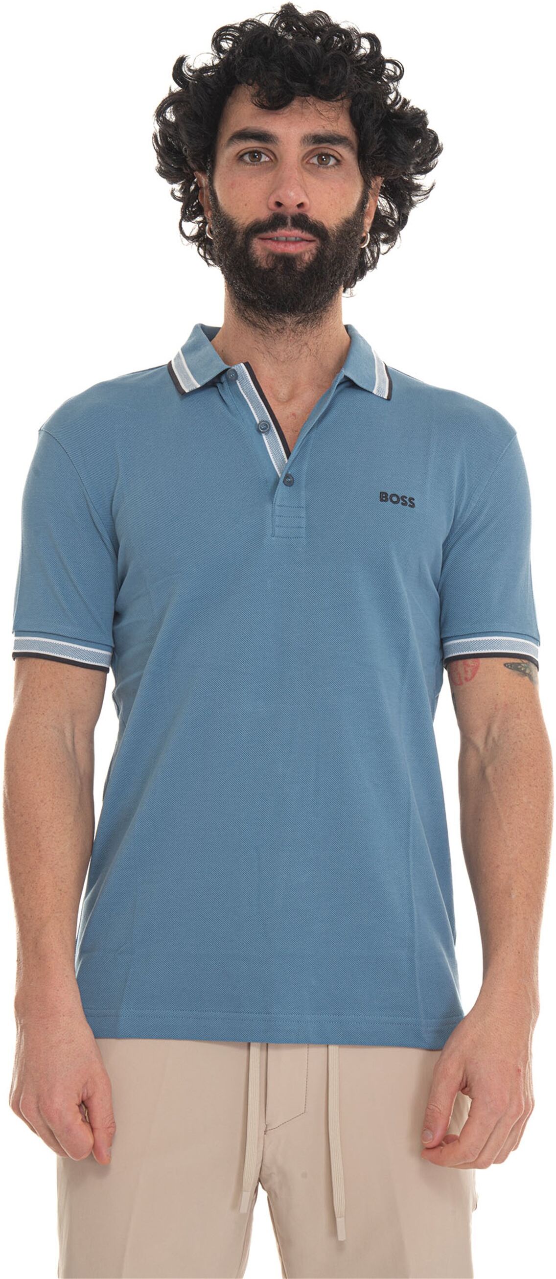 Boss Polo manica corta Celeste Uomo XL