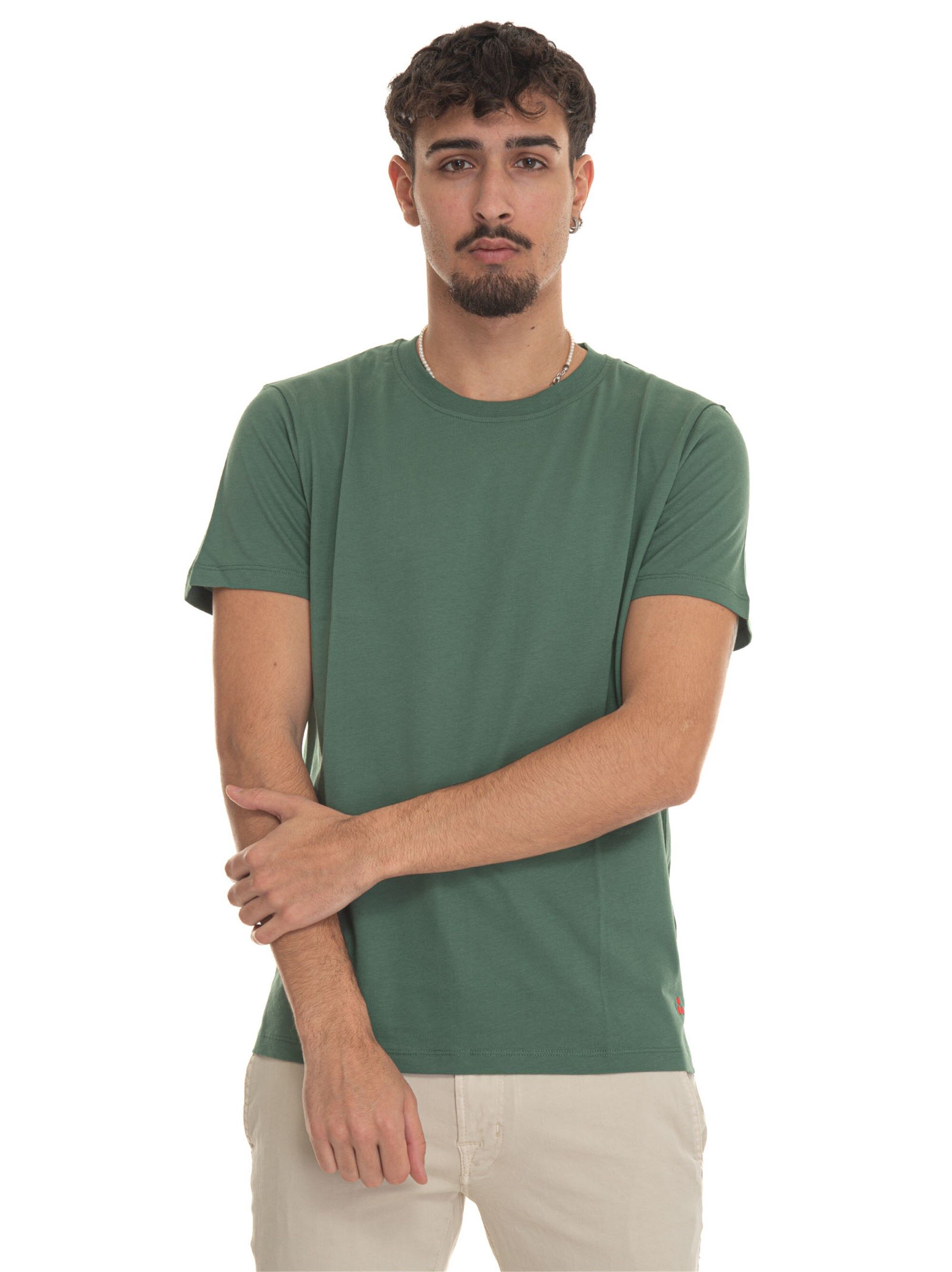 Peuterey T-shirt girocollo mezza manica MANDERLY01 Verde militare Uomo XL