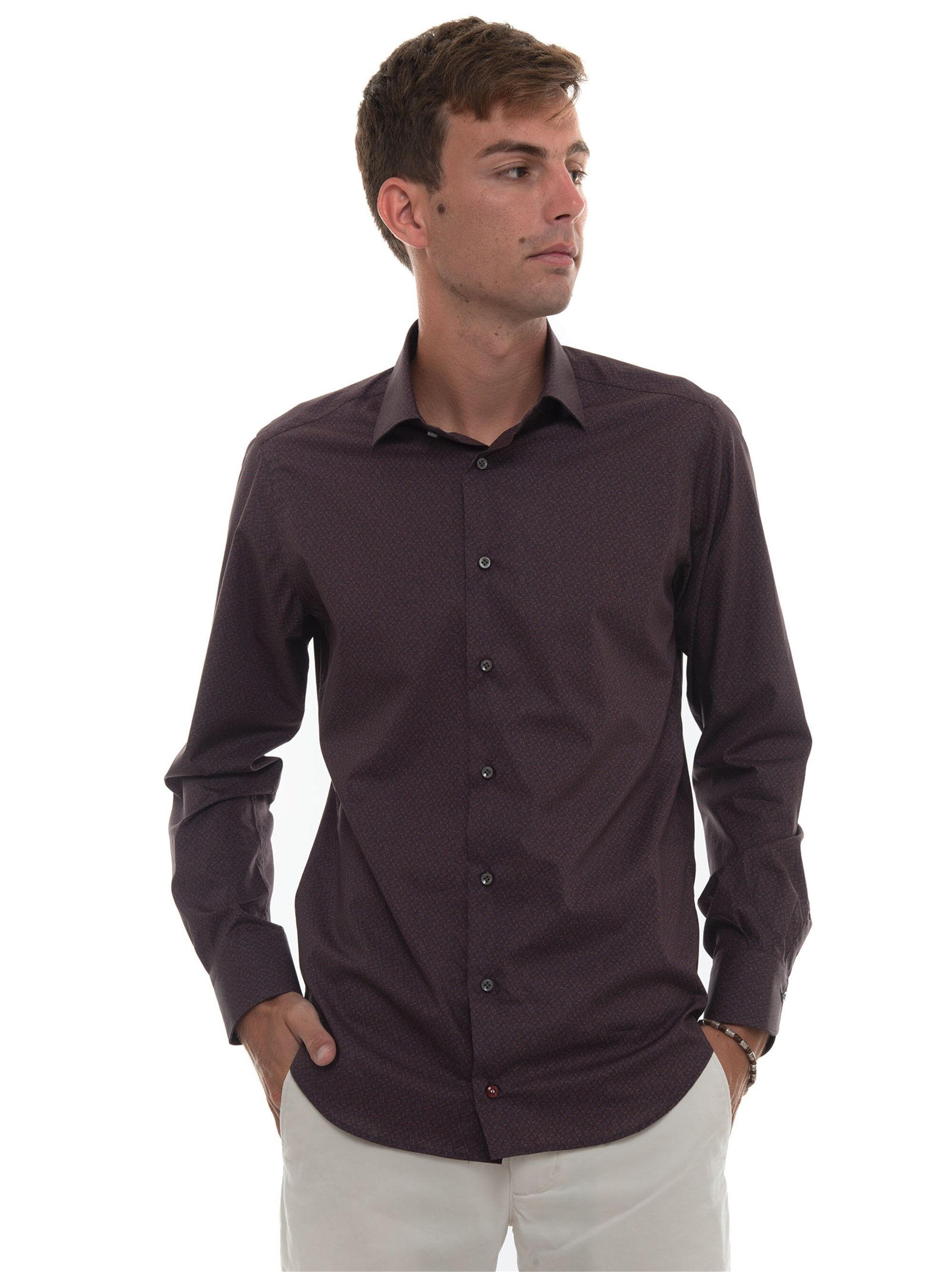 Carrel Camicia classica da uomo Bordeau Uomo 41