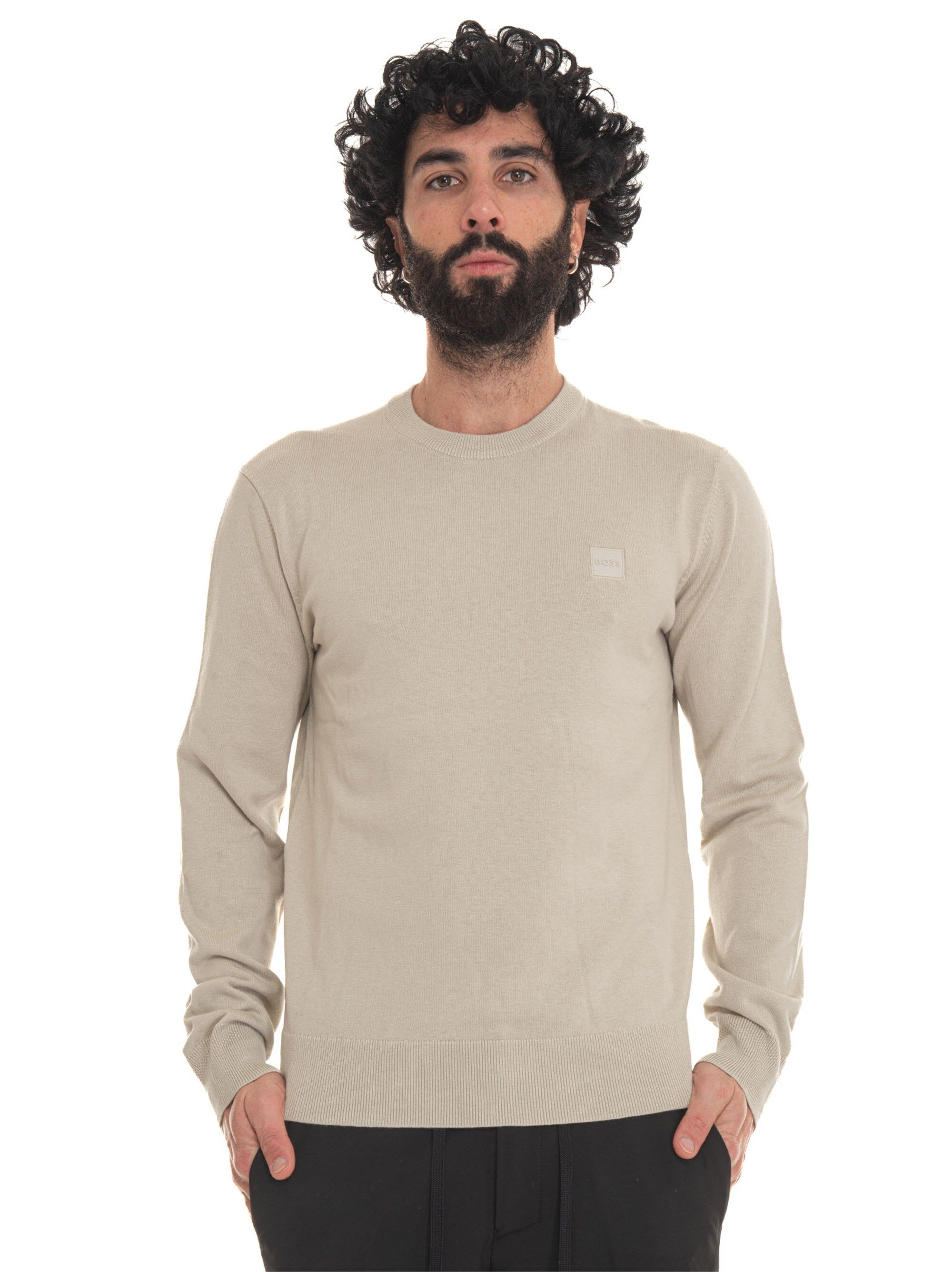 Boss Pullover girocollo Beige Uomo L