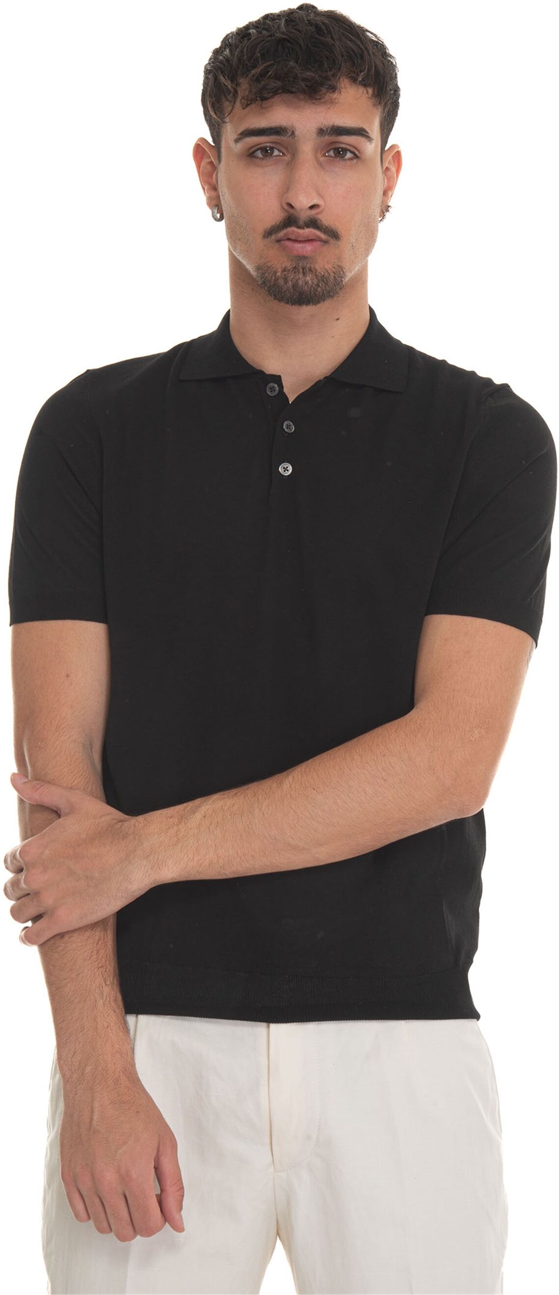 Hindustrie Polo in maglina POLO-CREPE Nero Uomo 52