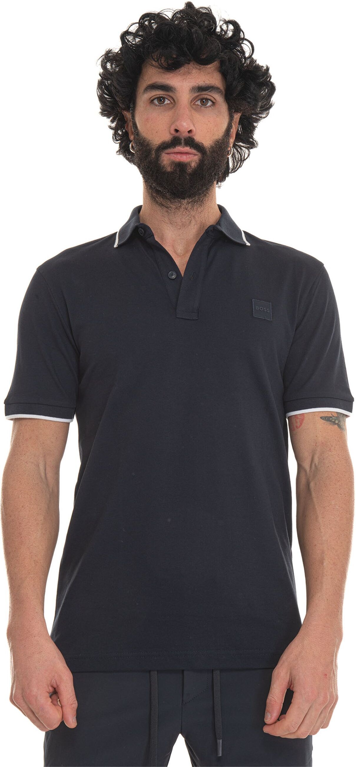 Boss Polo in cotone piquet Blu Uomo M