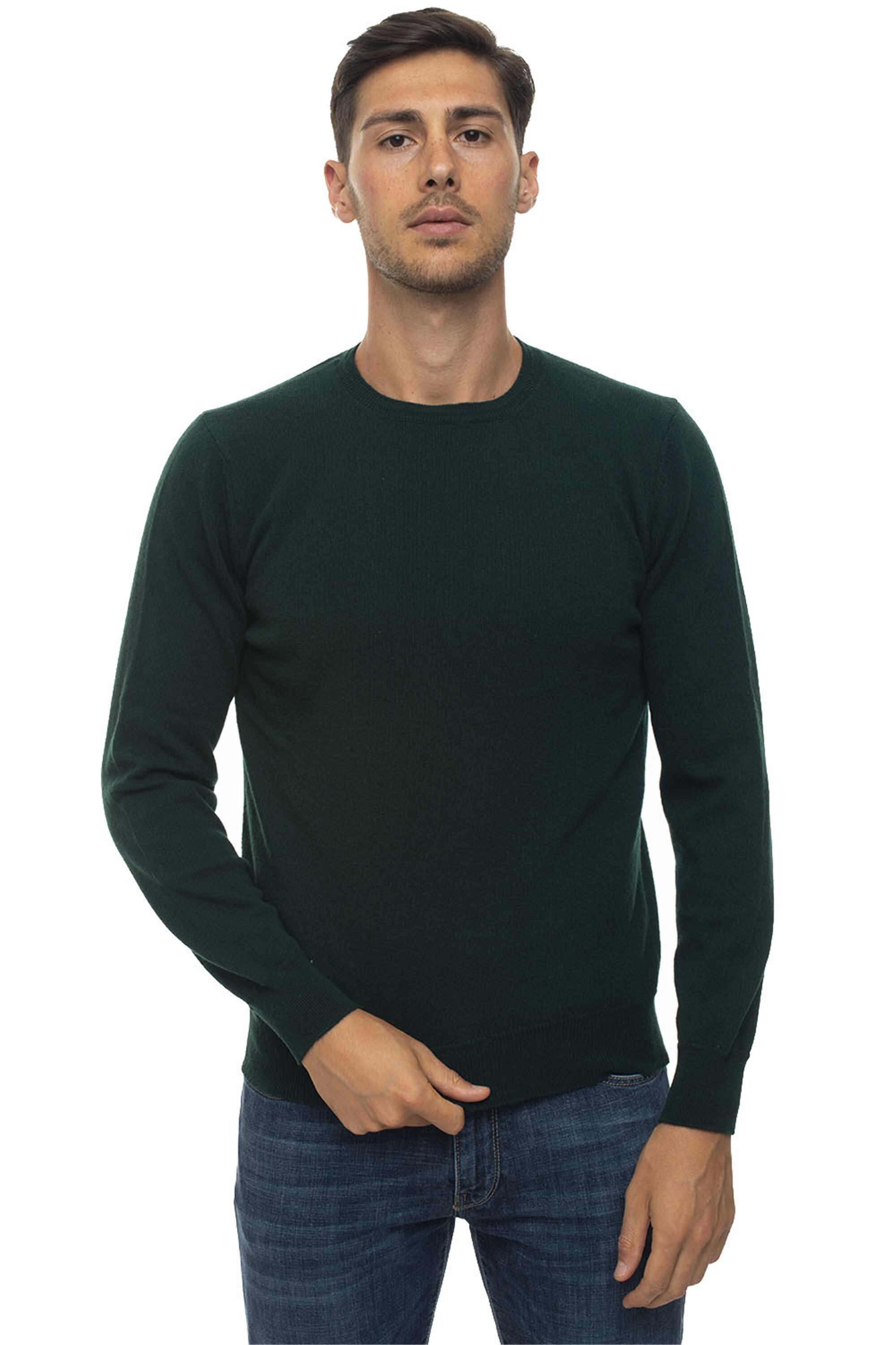 Andrea Fenzi Pullover girocollo Verde Uomo 58