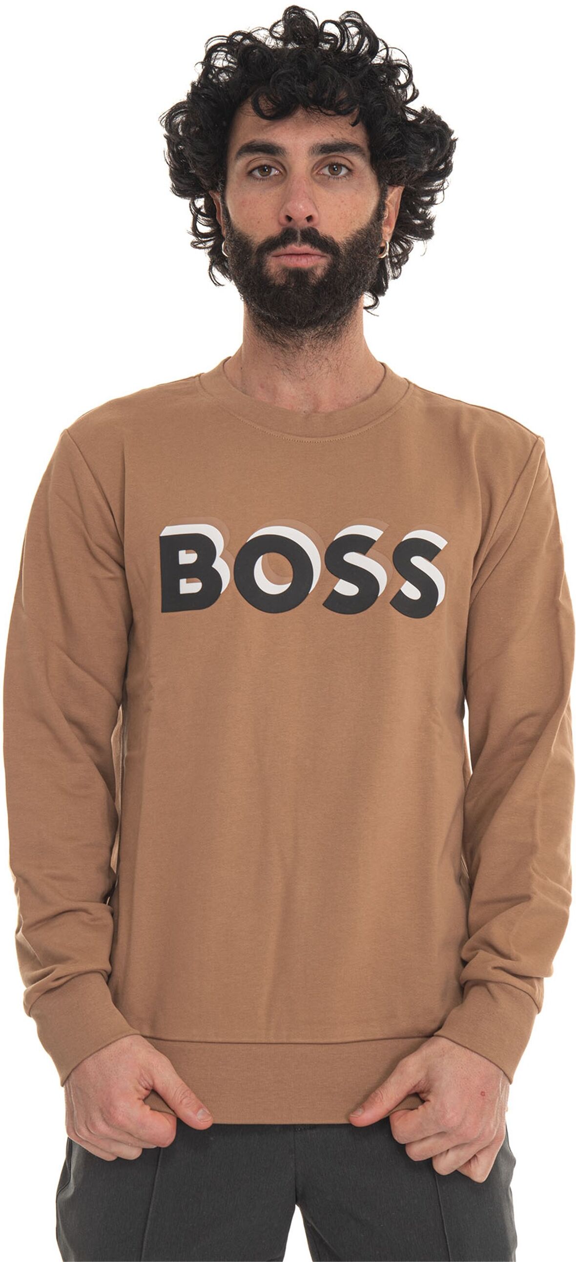 Boss Felpa girocollo Beige Uomo M