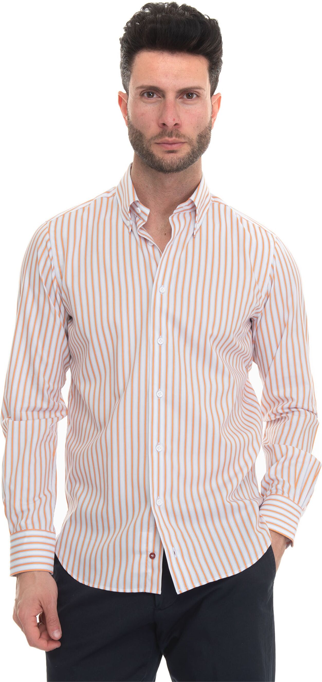 Carrel Camicia casual Bianco-arancio Uomo 41