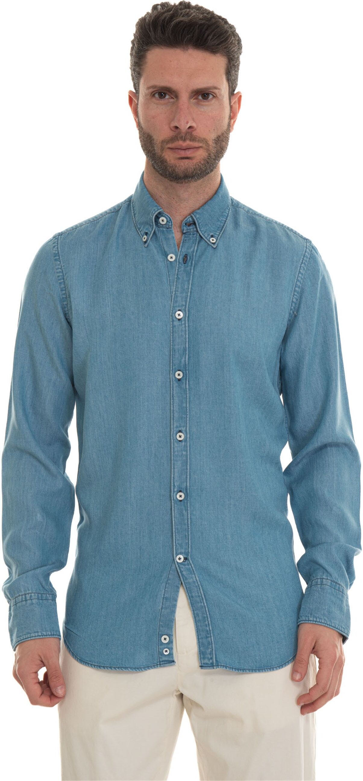 Canali Camicia da uomo in jeans Denim medio Uomo XXL