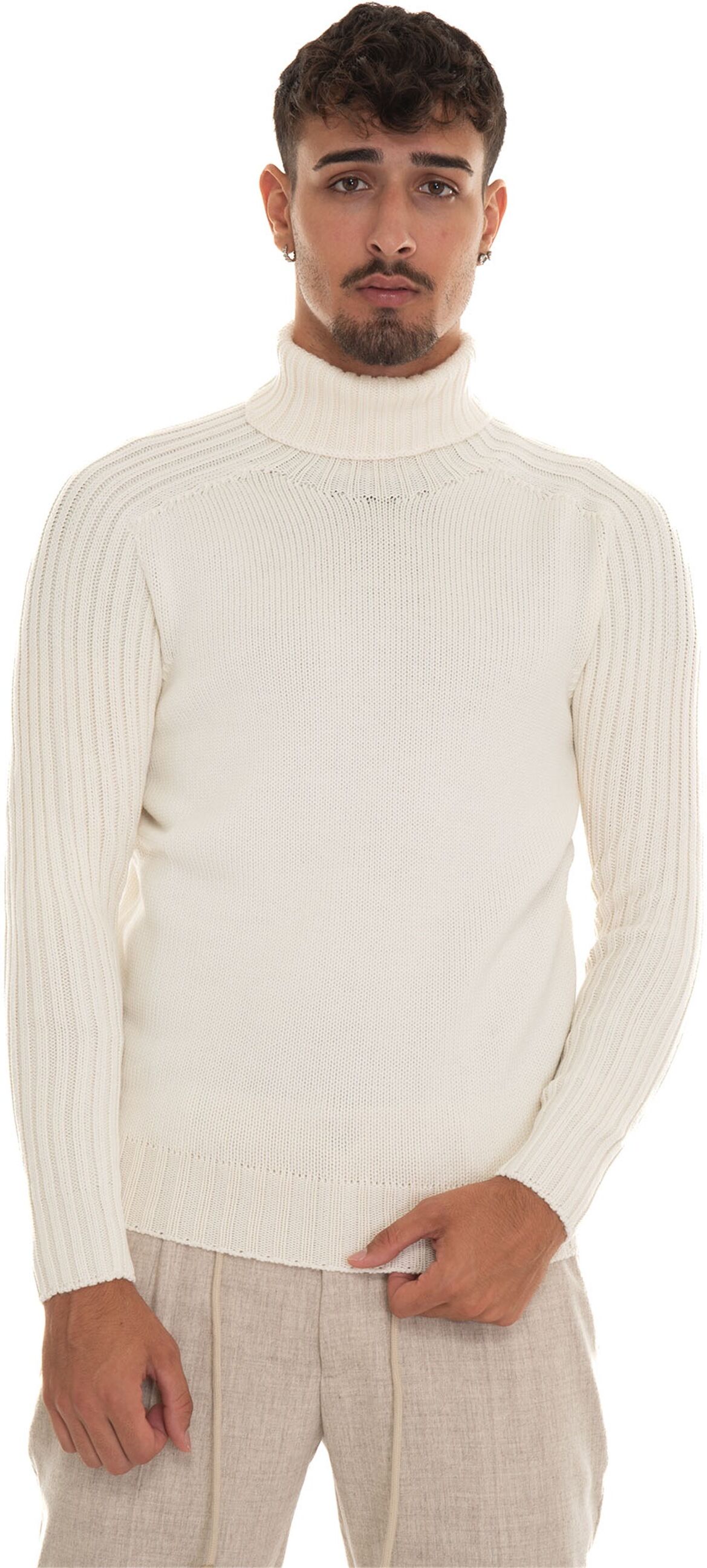 Gran Sasso Pullover collo alto Bianco Uomo 54