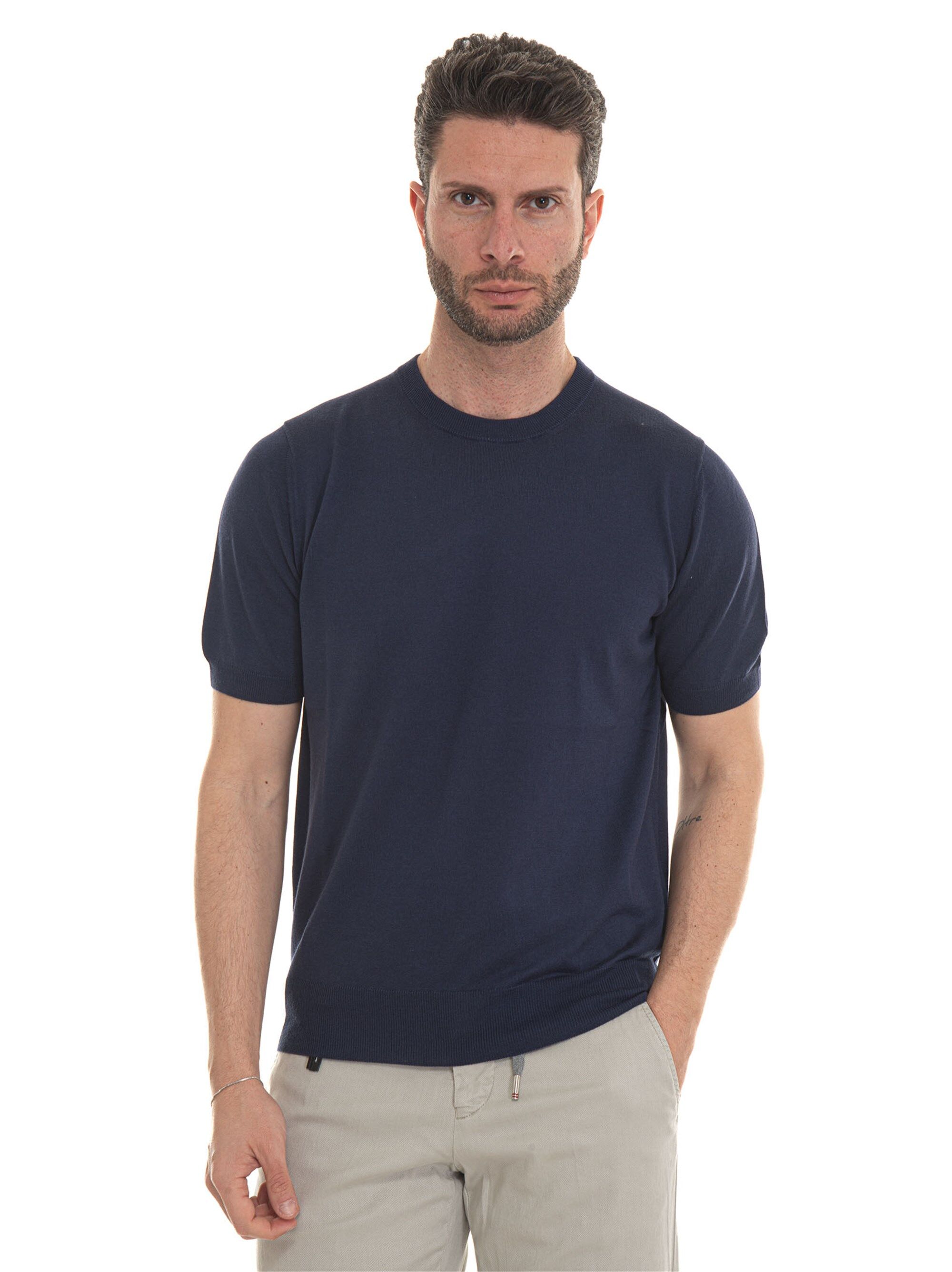 Canali T-shirt in maglina Blu Uomo 52