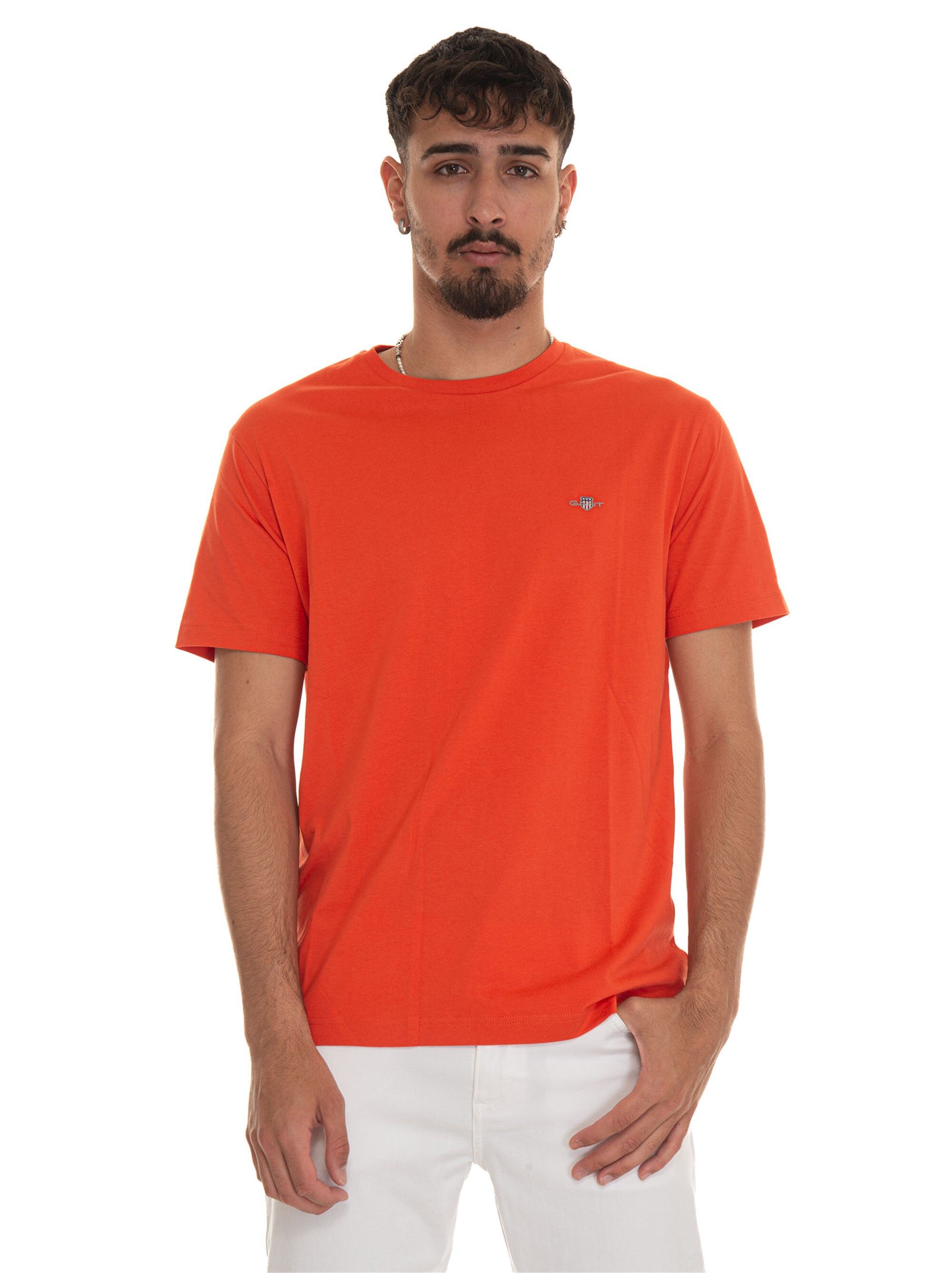 Gant T-shirt girocollo mezza manica Arancio Uomo M
