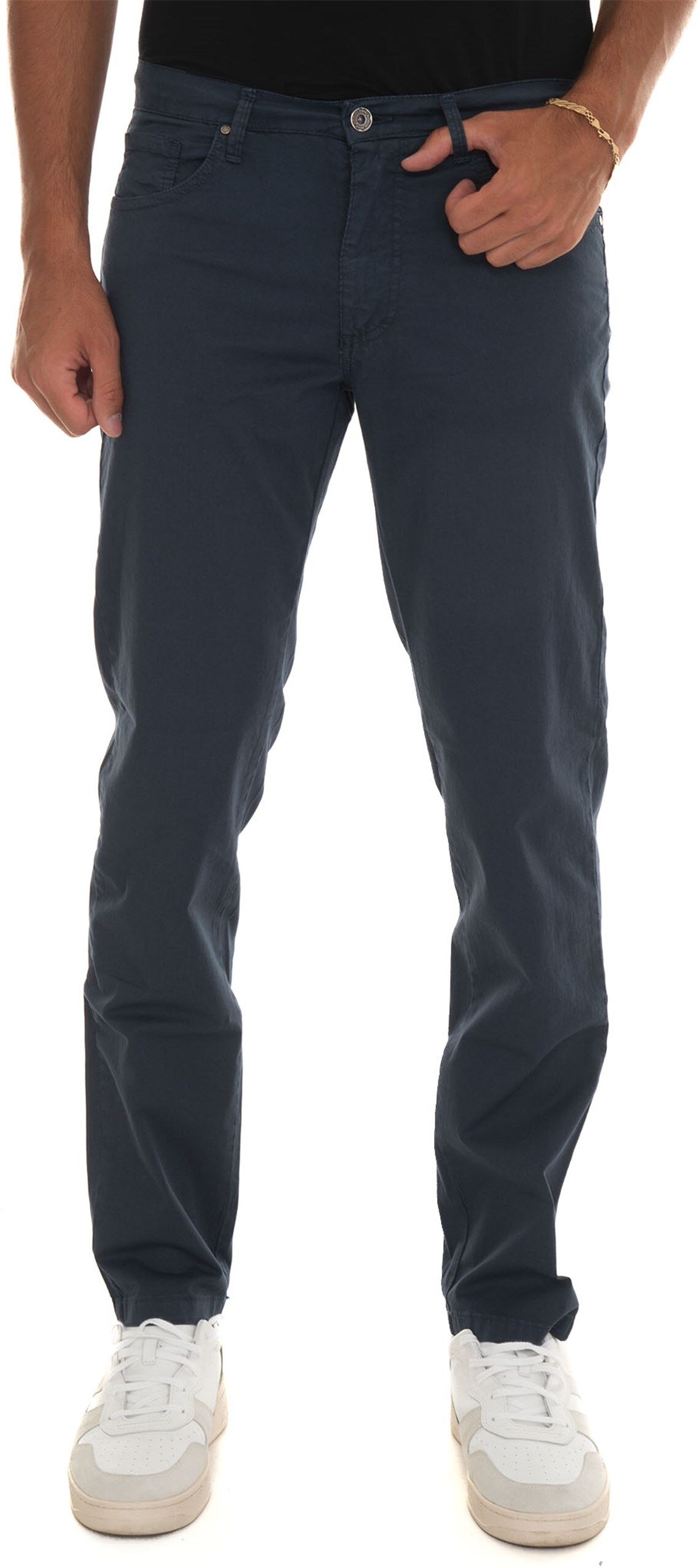 Quality First Pantalone in cotone Blu navy Uomo 50