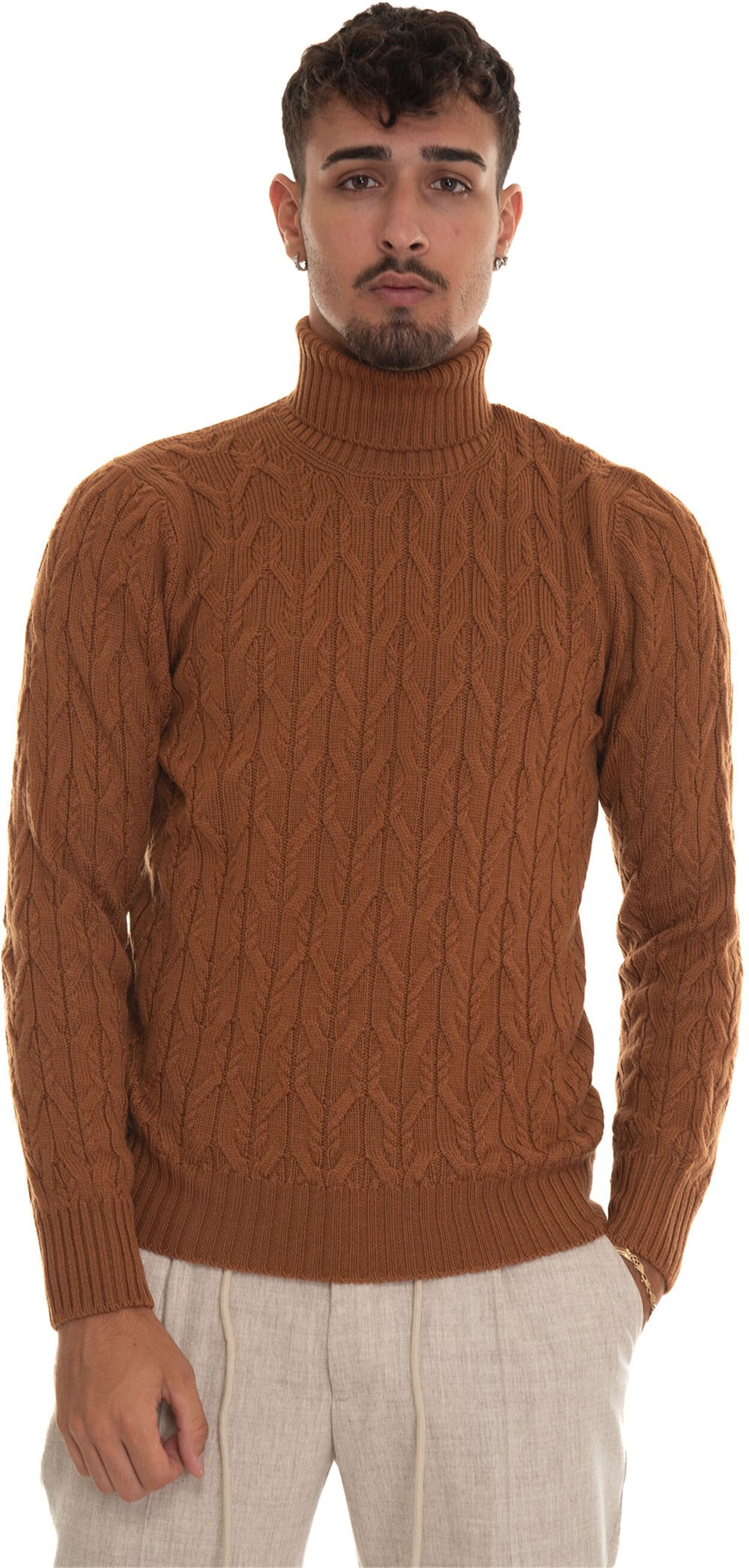 Gran Sasso Pullover collo alto Nocciola Uomo 52