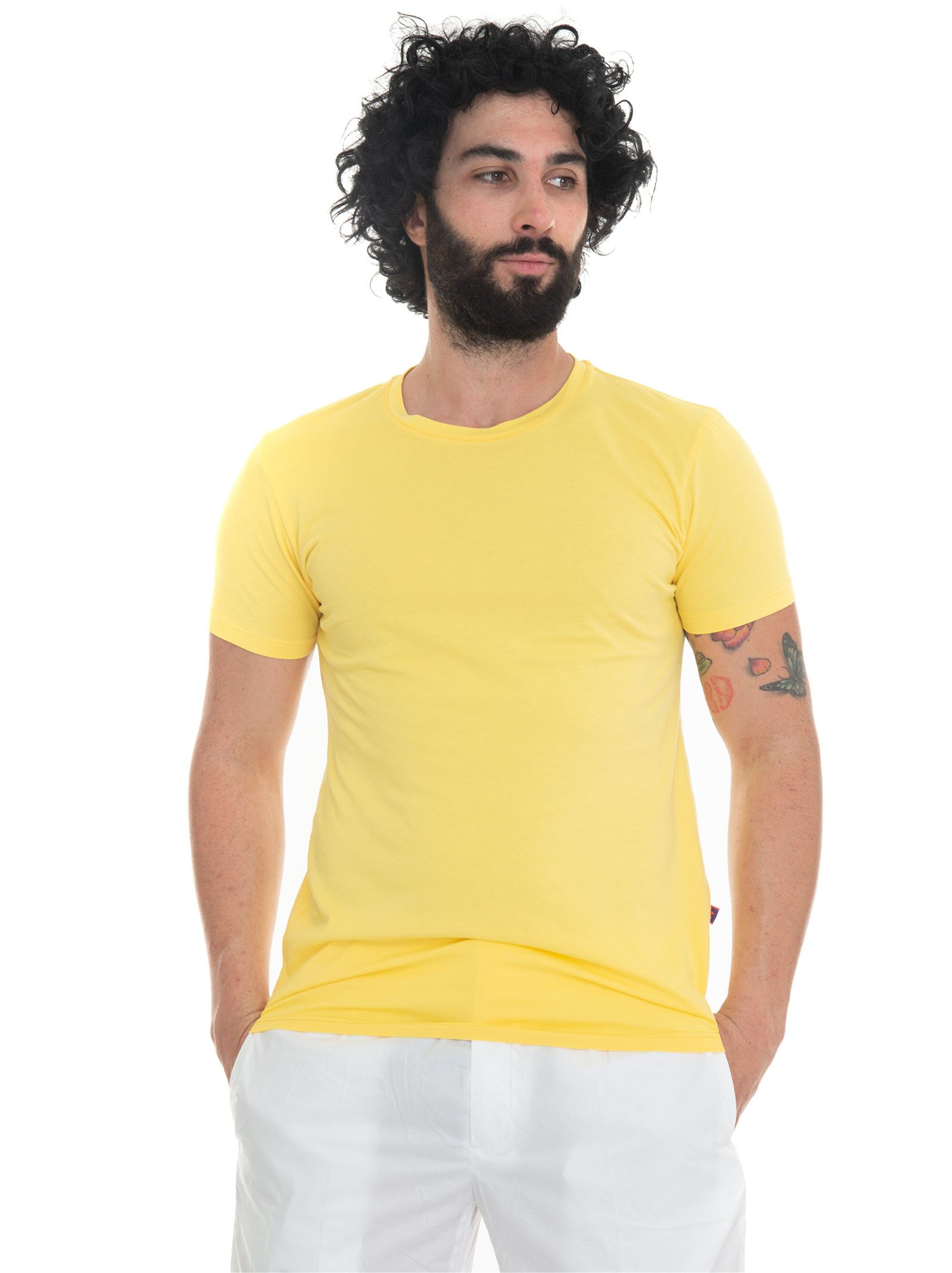 Gallo T-shirt girocollo mezza manica Giallo Uomo XL