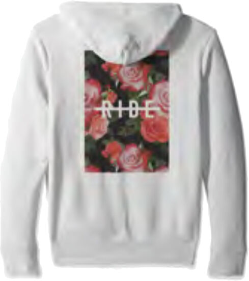 RIDE ROSES ZIP HOODIE WHITE L