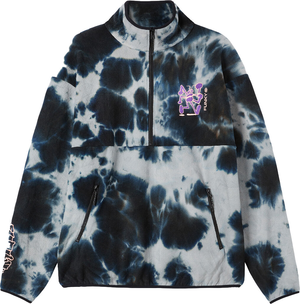 FUNKY HIKE HALF ZIP FLEECE BW TIE DYE M