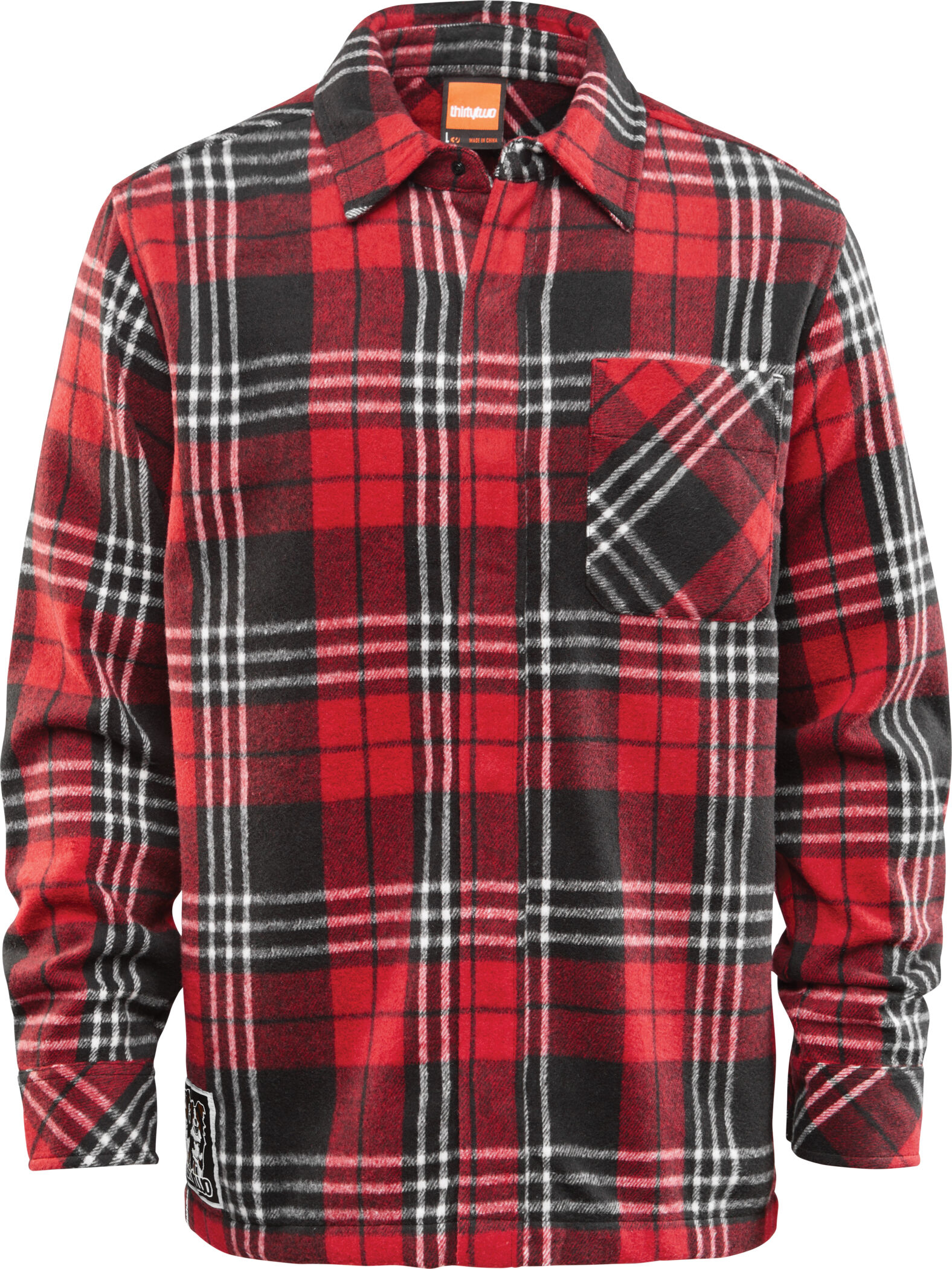 THIRTYTWO 32 FLANNEL SHIRT BLACK RED L