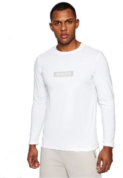 Calvin T-Shirt Uomo Art 00gms1k141 100 Colore Foto Misura A Scelta BIANCO