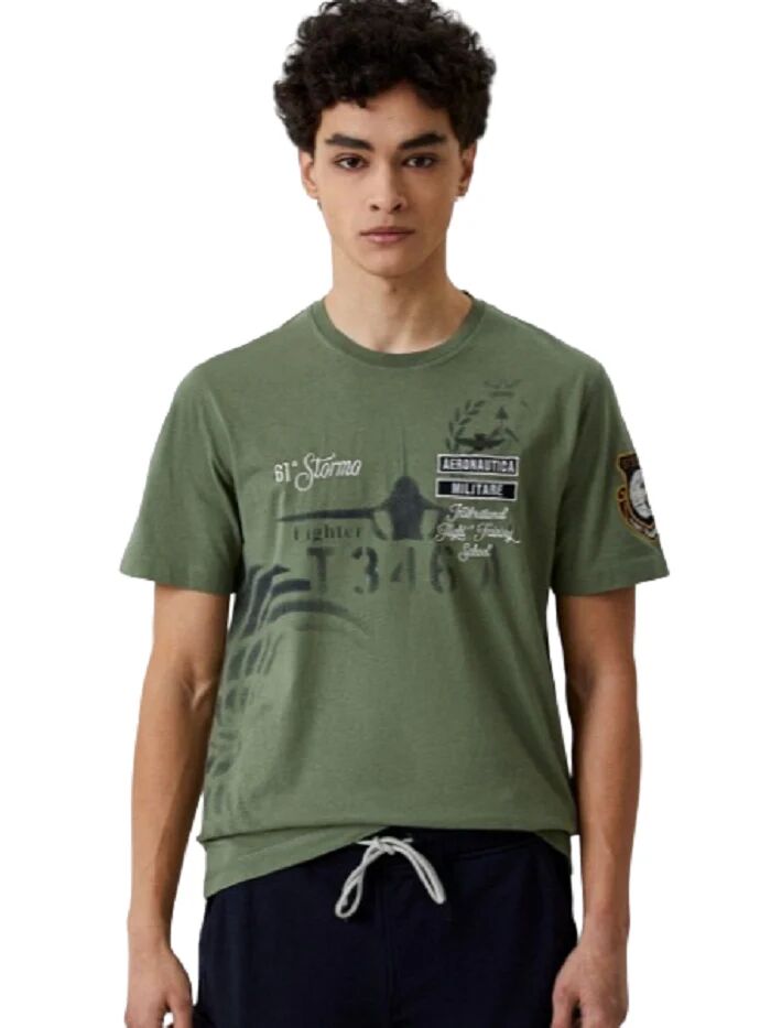 Aeronautica Militare T-Shirt Uomo Art. 231ts2055j584 P-E 23 Colore E Misura A Scelta VERDE MILITARE