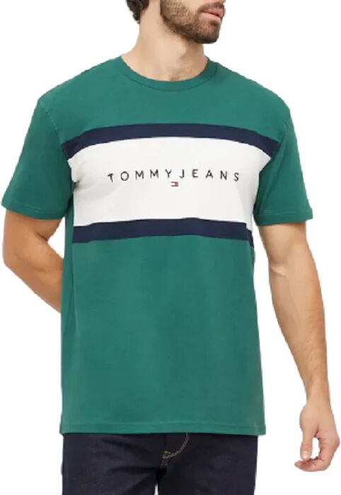 Tommy Jeans T-Shirt Uomo Art Dm0dm18427 COURT GREEN