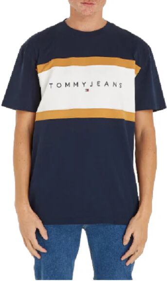 Tommy Jeans T-Shirt Uomo Art Dm0dm18427 DARK NIGHT NAVY