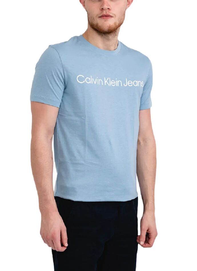 Calvin T-Shirt Uomo Art. J30j322344 P-E 23 Colore A E Misura A Scelta ICELAND BLUE
