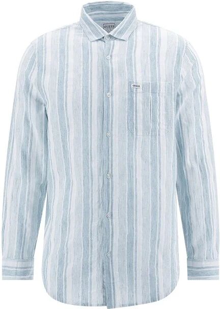 Guess Camicia Uomo Art M3gh61 Wfdp0 Colore E Misura A Scelta PINK SLUB STRIPE