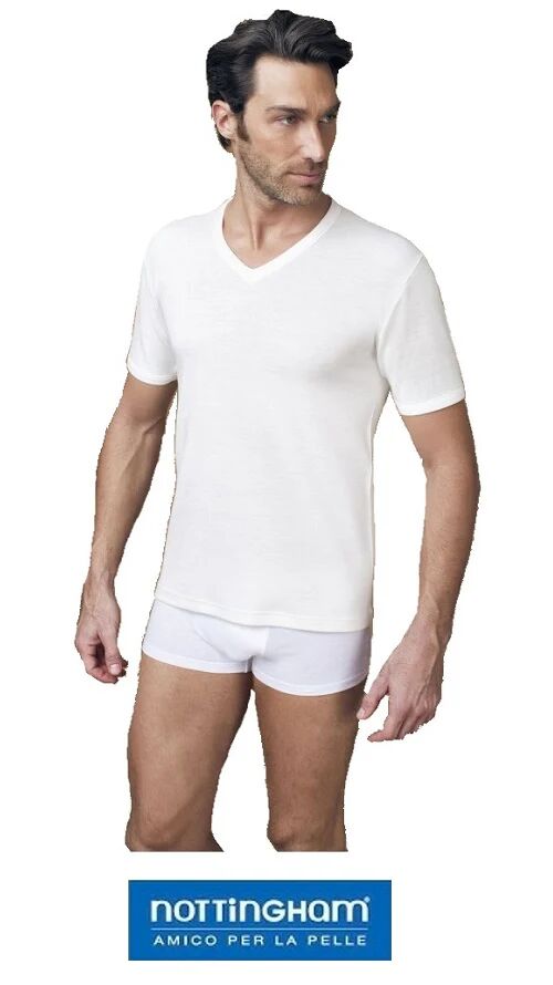 NOTTINGHAM 3 T-Shirt Uomo In Lana/cotone Art. Tv18 Col. Foto Mis. A Scelta BIANCO 3-S