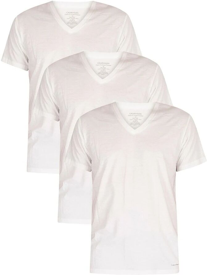 Calvin 3 T-Shirt Uomo Scollo A V Art Nb4012e 100 Colore Foto Misura A Scelta BIANCO S