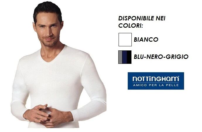 NOTTINGHAM 3 T-Shirt Uomo In Caldo Cotone Art. Soul Col. E Mis. A Scelta BIANCO 4-L