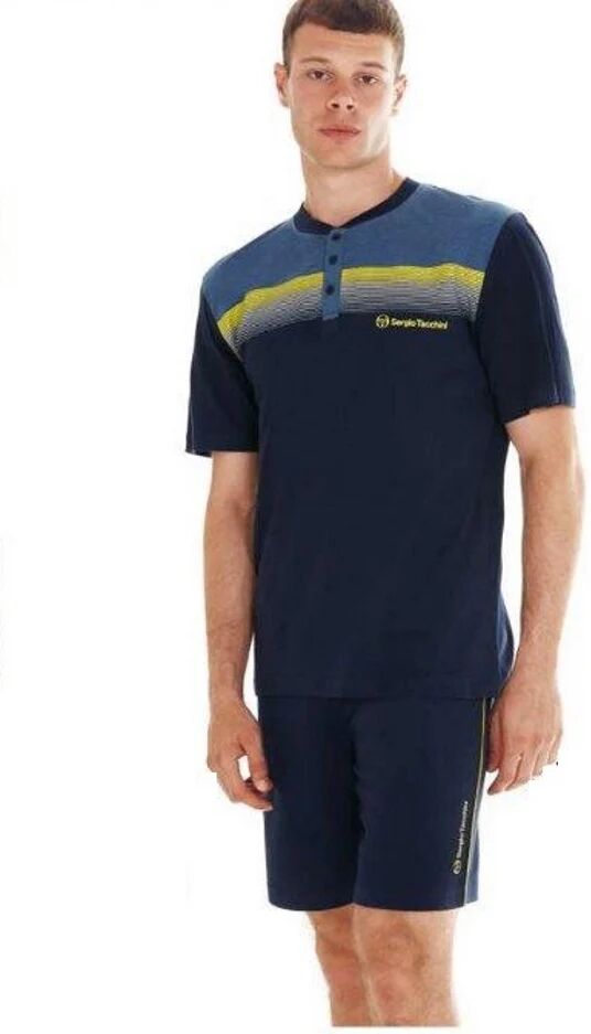 SERGIO TACCHINI Pigiama Uomo T-Shirt Mezza Manica E Pantaloncino Art. Pg34090-As1-24 Col. E Mis. A Scelta GRIGIO