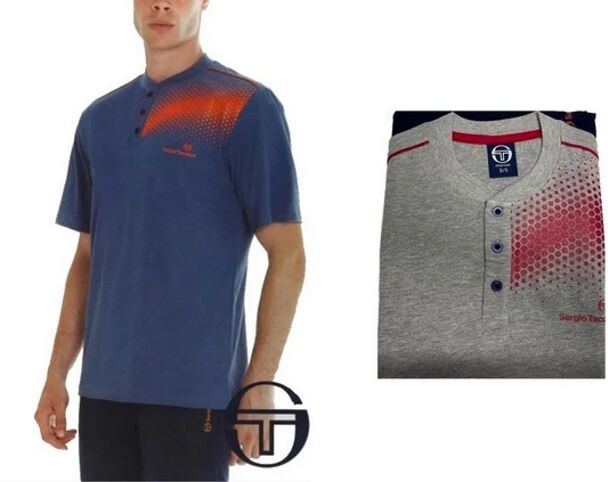 SERGIO TACCHINI Pigiama Uomo In Cotone Primaverile 3 Pezzi Art. Pg34132-As1-24 Col. E Mis. A Scelta JEANS M