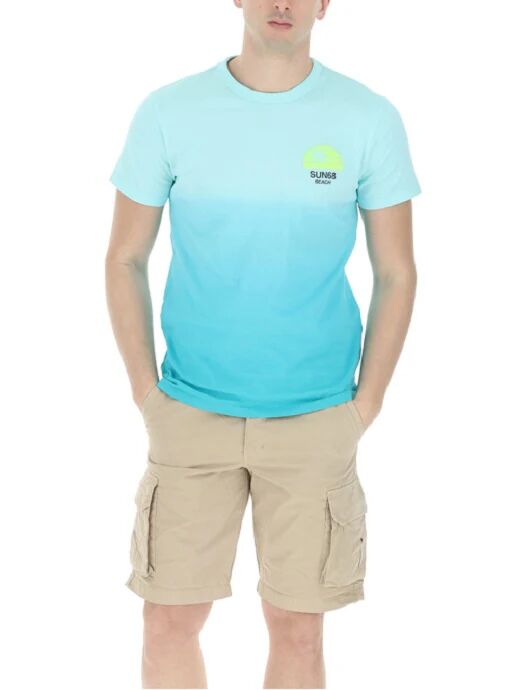 SUN68 T-Shirt Uomo Art T31125 94 Colore Acqua Misura A Scelta ACQUA