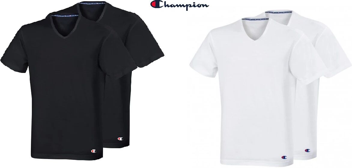 CHAMPION 2 T-Shirt Scollo A V Art Y09g7 Colore E Misura A Scelta BIANCO S