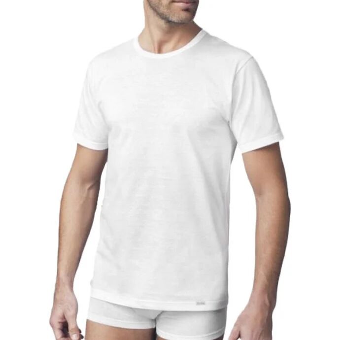NOTTINGHAM 3 T-Shirt Uomo In Filo Di Scozia A Girocollo Art Tm1702 Colore Foto Misura A Scelta BIANCO 4-M