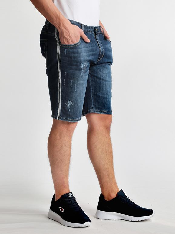 Frankie Malone Bermuda di jeans con strappi e stisce laterali Bermuda uomo Jeans taglia 44