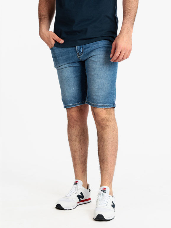 3-D Jeans Bermuda elasticizzato in jeans da uomo Bermuda uomo Jeans taglia 44
