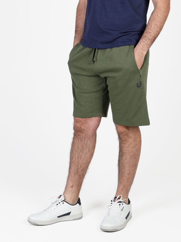 Gian Marco Venturi Bermuda uomo in felpa con coulisse Pantaloni e shorts uomo Verde taglia XL